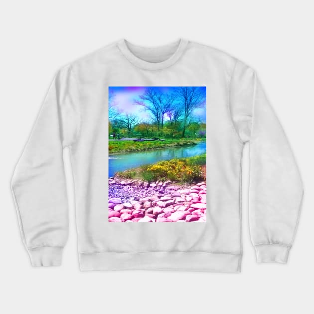 Colorful Scenic Nature of Springtime Crewneck Sweatshirt by Art by Deborah Camp